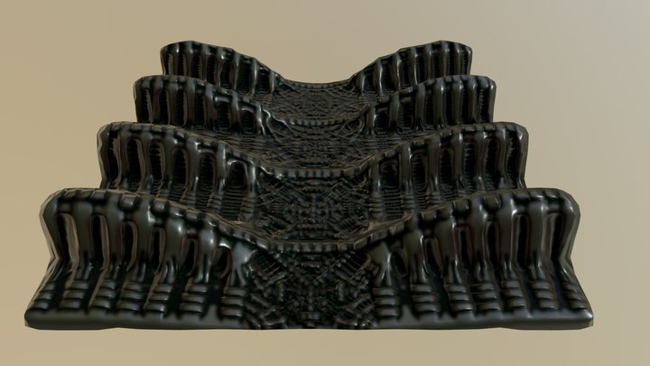 Alien Wall Section 3D Model
