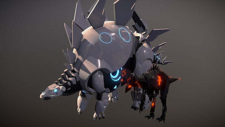 Oviraptor Stegosaurus 3D Model