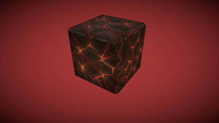 Lava Brick Block 3D Model