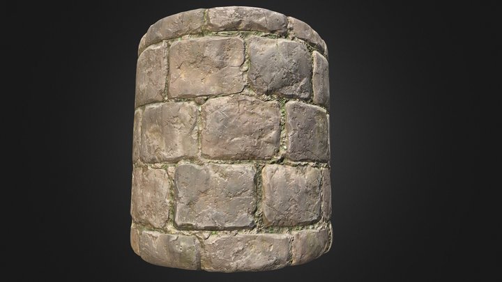 Stone Wall 3D Model