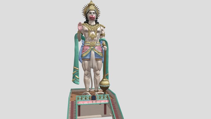 Abbirajupalem Hanuman Statue 3D Model