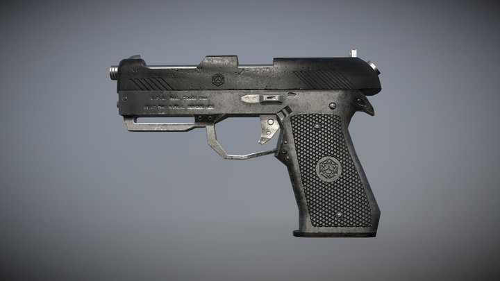 Hand Gun - Low Poly 3D Model