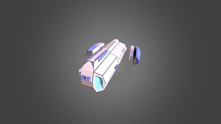 lowpoly spaceship concept 3D Model