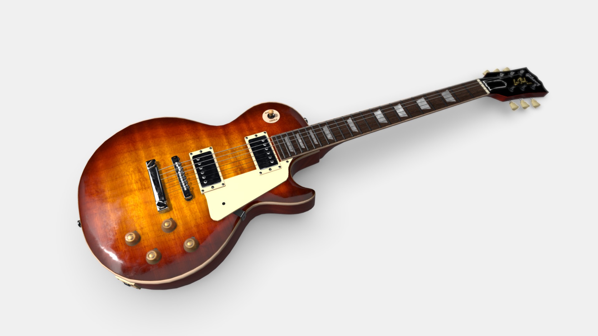 3D model Gibson Les Paul Standard 1959 Reissue - This is a 3D model of the Gibson Les Paul Standard 1959 Reissue. The 3D model is about a brown electric guitar.