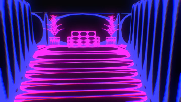 neon stairs 3D Model