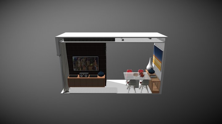 Móvel de TV e Cozinha 3D Model