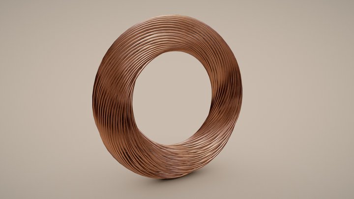 Copper wire coil 3D Model