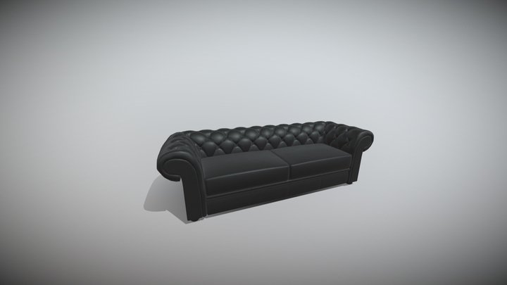 Classic Capitone Chesterfield Sofa, version 1 3D Model