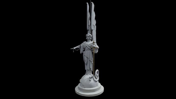 Скулптура на врху меморијала "Руске славе" 3D Model