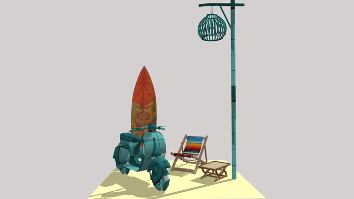 By The Ocean - Unwrap 2 More detailed props 3D Model