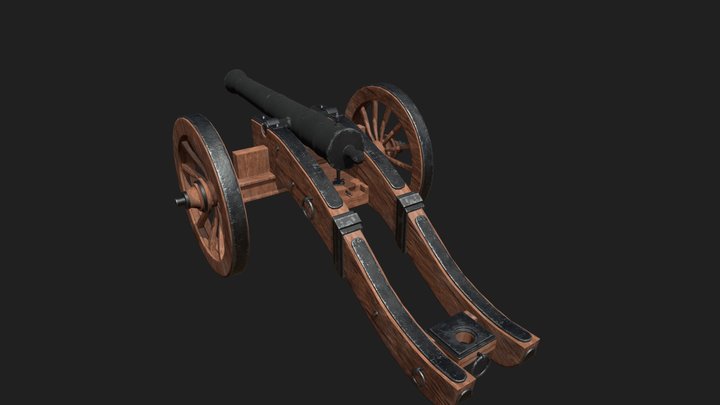 Сast iron cannon 3D Model