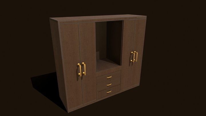 Celestine_four_door_wardrobe(OBJ) 3D Model