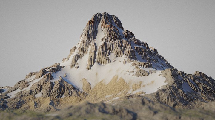 Snow covered mountain 3D Model