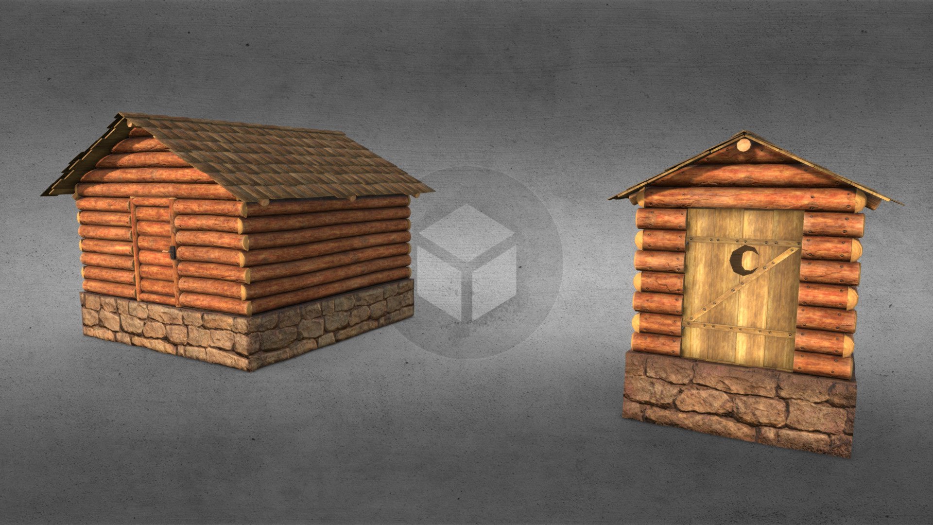 Shed and Outhouse - Wooden Rustic 2 Pieces - Buy Royalty Free 3D model ...