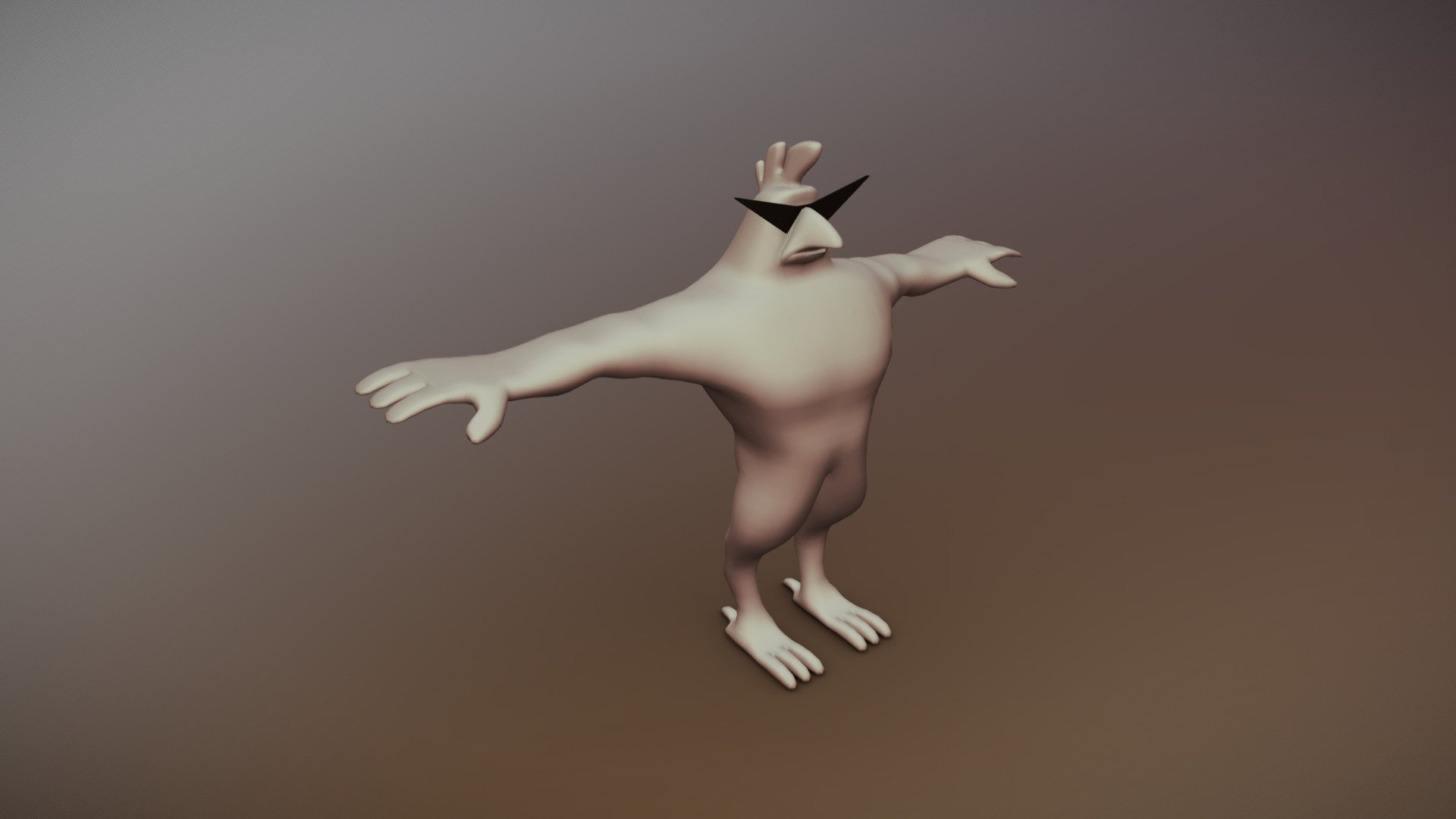 Work-in progress of a 3D Humanoid chicken