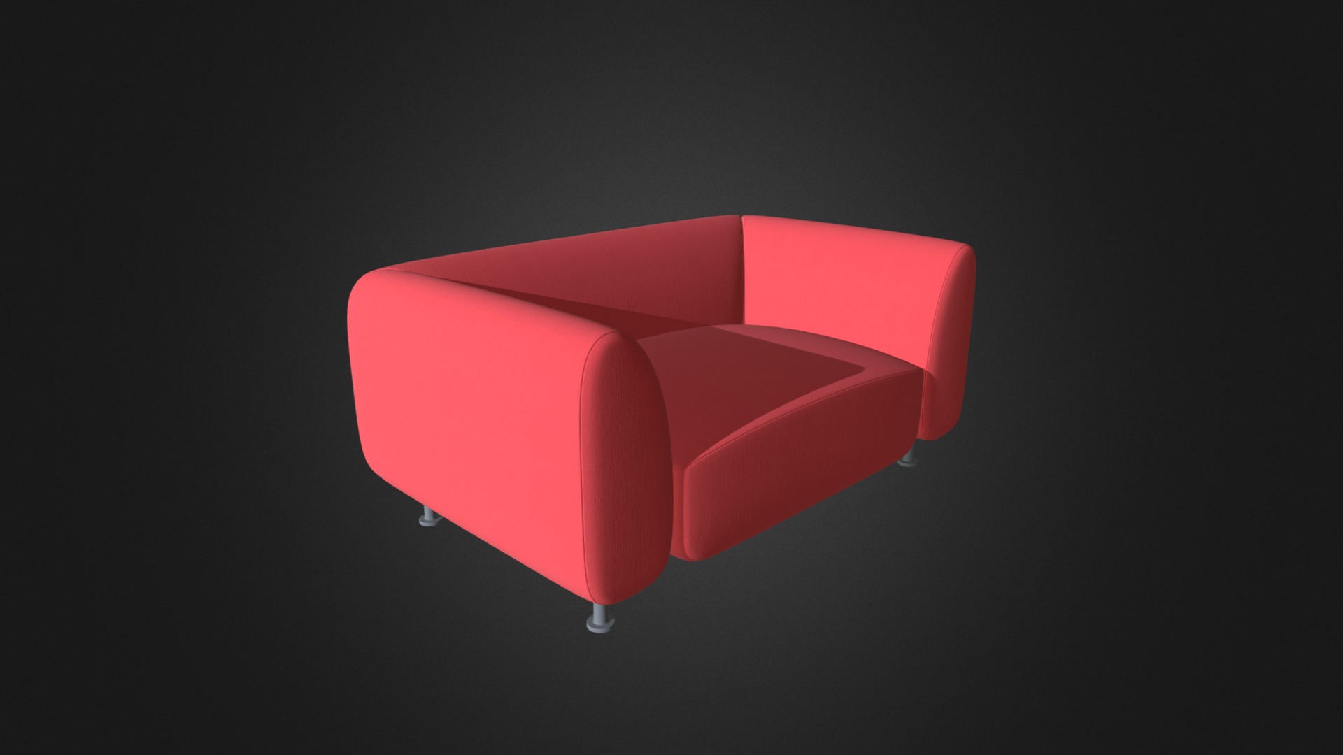 3D model Red Armchair - This is a 3D model of the Red Armchair. The 3D model is about a red paper fan.