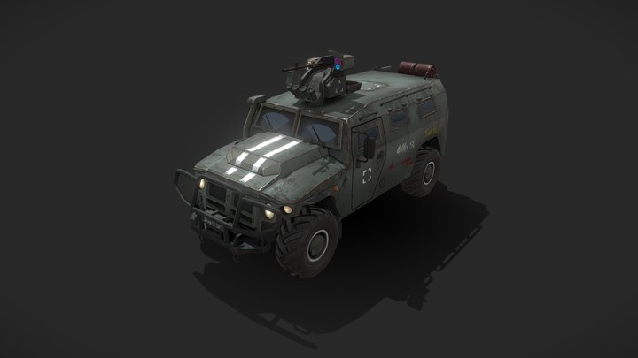 GAZ Tigr Armored Car 3D Model