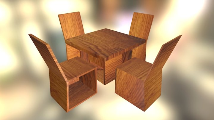 UV拆分-桌子椅子組合(0317) 3D Model