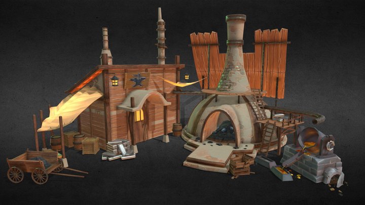 Stylized Smeltery Setup 3D Model