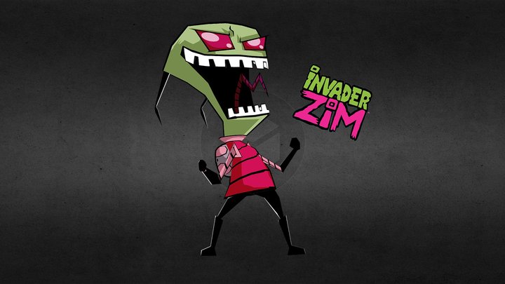Invader ZIM Lowpoly 3D Model