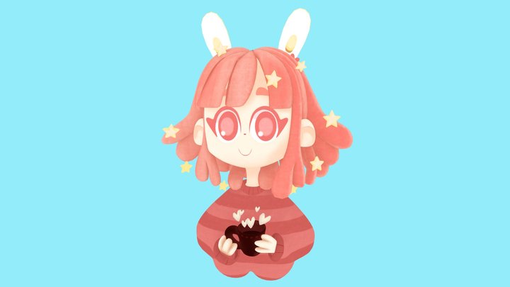 Stars hearts and Coffee 3D Model