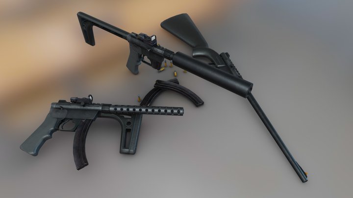 AR-7 Explorer Rifle / 3 variants 3D Model