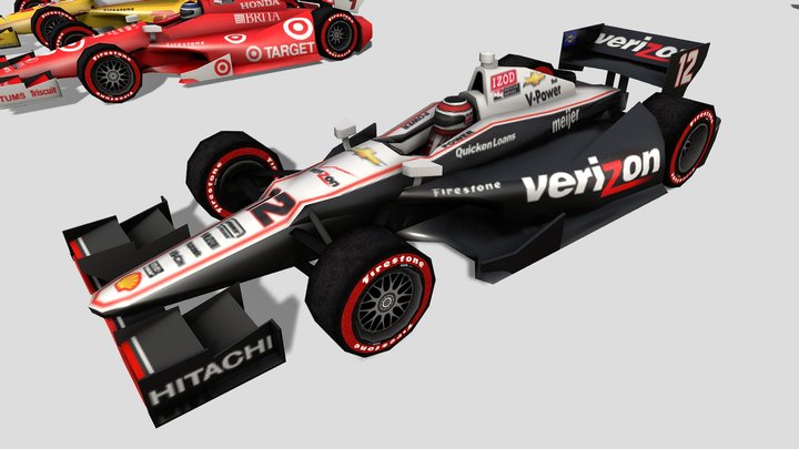 Game Ready Low Poly Indycar 3D Model