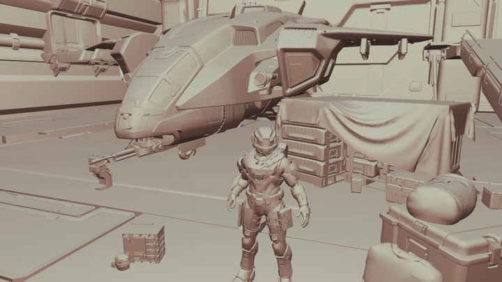 Hangar De halo Infinite 3D Model