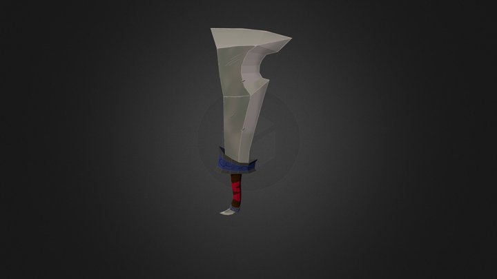 Low Poly Hand Painted Sword 3D Model