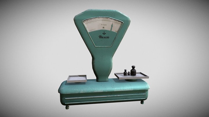 Весы "Тюмень" бирюзового оттенка 3D Model