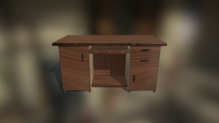 Office/Study Desk Model 3D Model