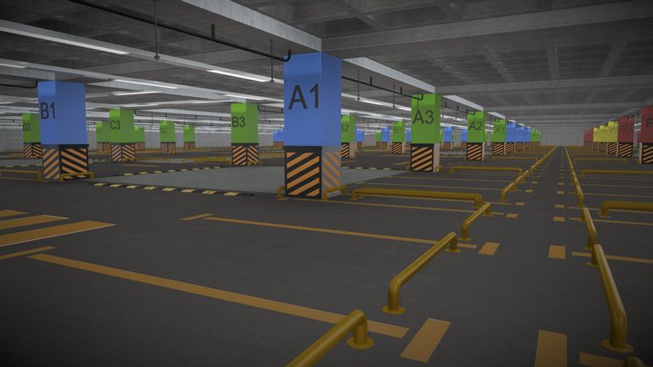 Car Park 3D model 3D Model