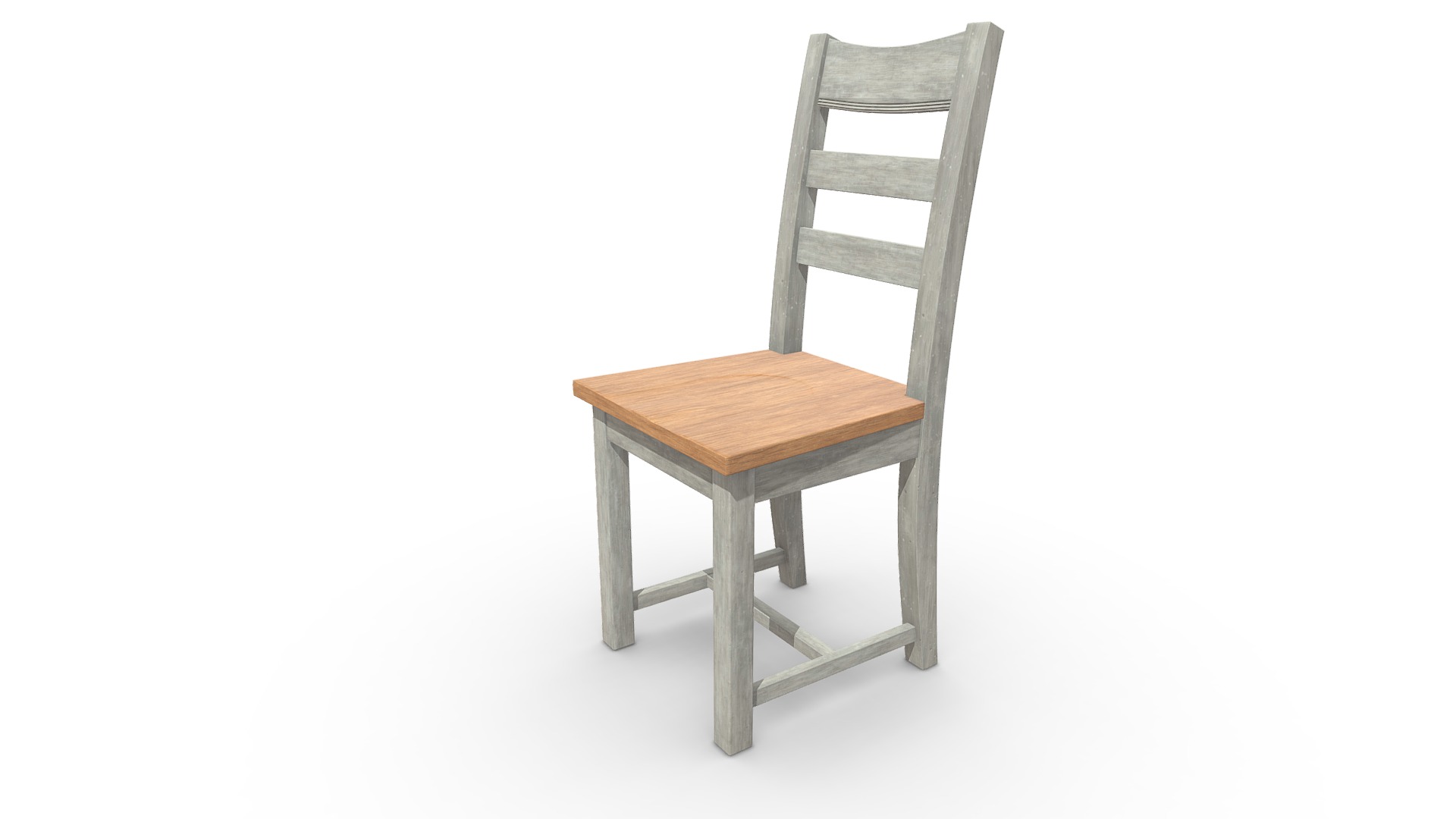 3D model Dawn Dining Chair - This is a 3D model of the Dawn Dining Chair. The 3D model is about a wooden chair with a cushion.