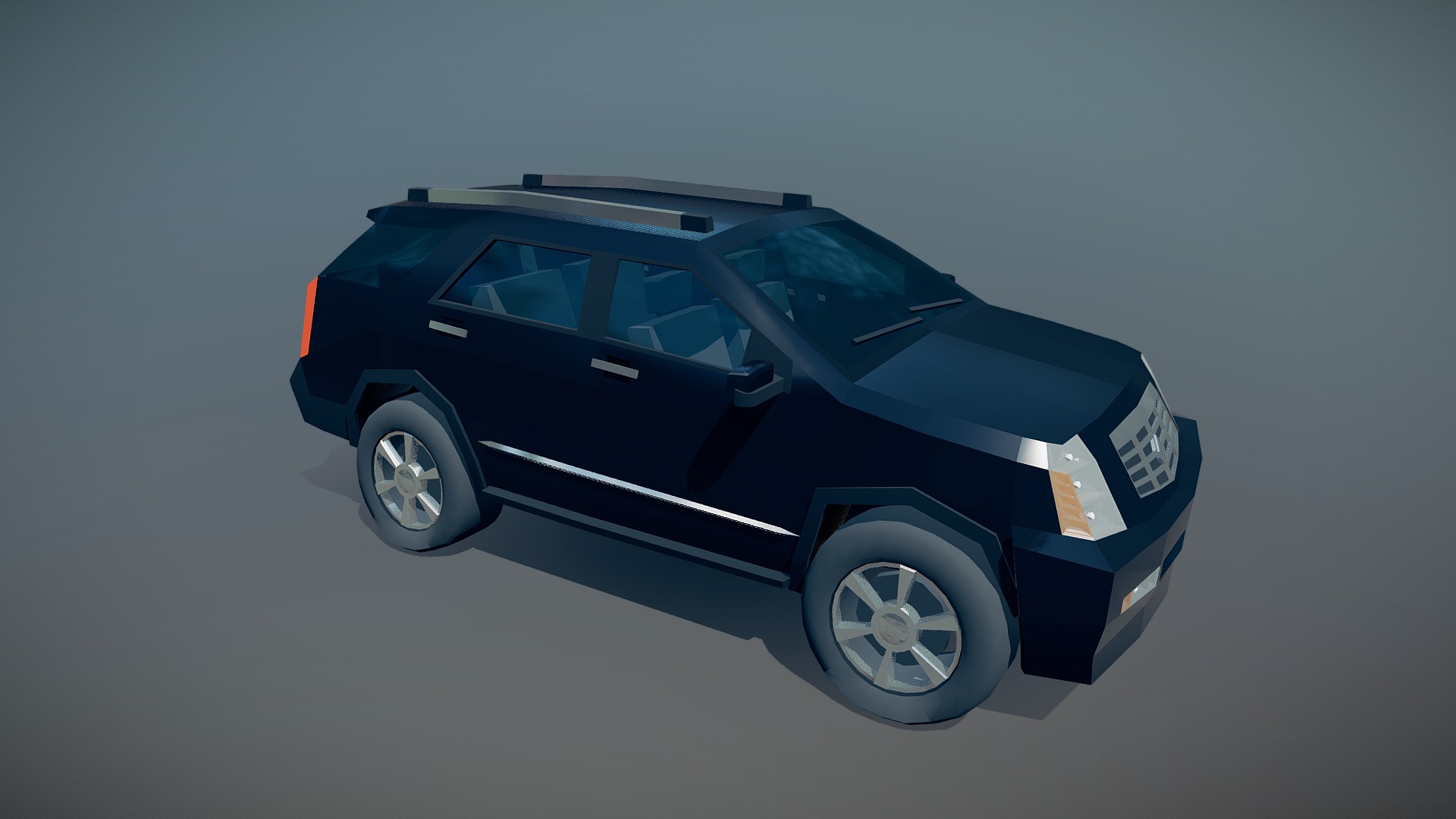 3D model SUV lowpoly - This is a 3D model of the SUV lowpoly. The 3D model is about a blue car with a spoiler.