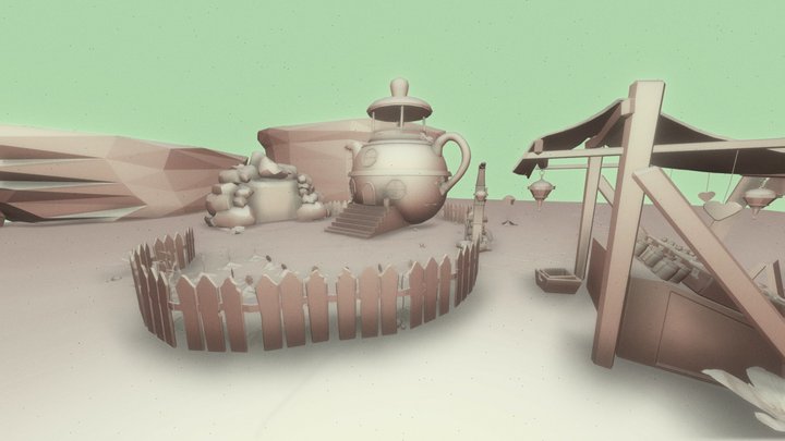 Teapot Wizard House 3D Model