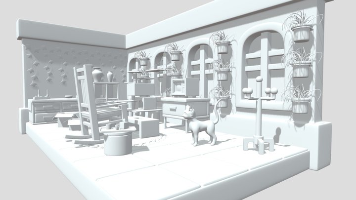 Cartoon Rooms/Interiors/Exteriors Floor Three 3D Model