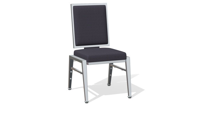 Ramler CR-007 Chair - Aluminum + Aubergine 3D Model