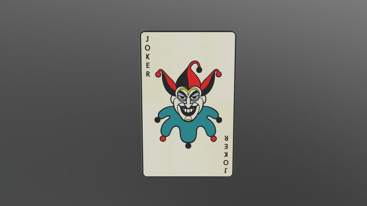 Joker's Playing Card 3D Model