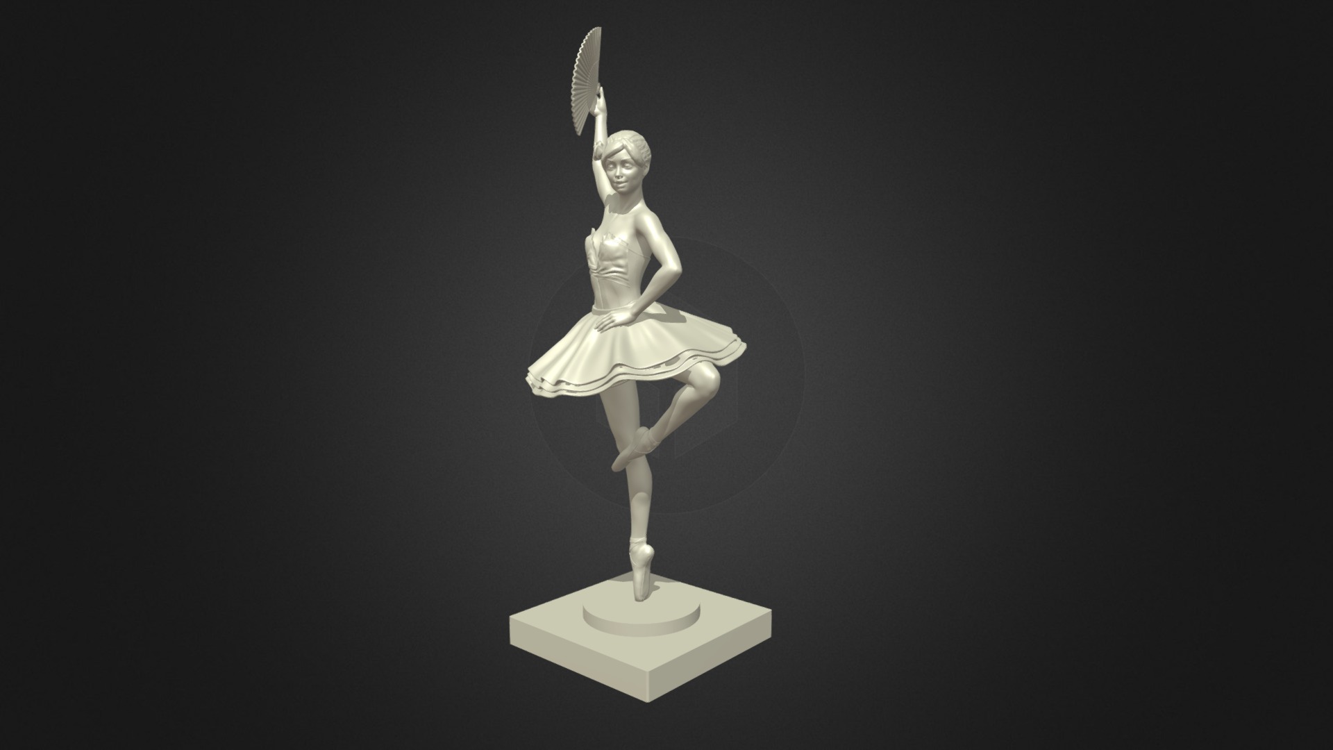 3D model 3D Printable Ballerina 4 - This is a 3D model of the 3D Printable Ballerina 4. The 3D model is about a statue of a person holding a sword.