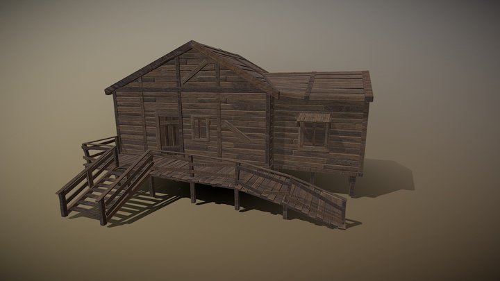 Wood Forest Hut 3D Model