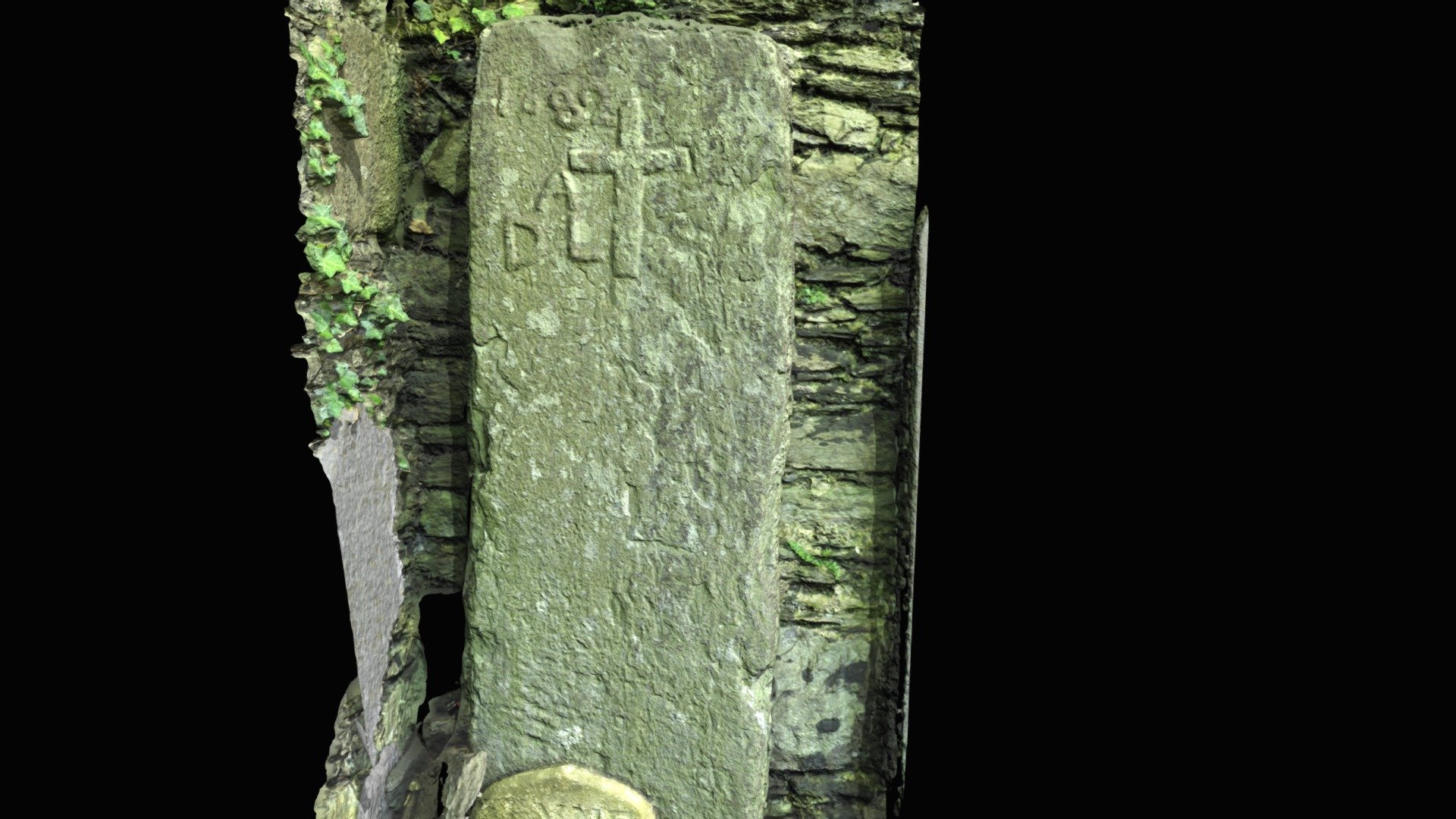 17th Century Graveslab 1682 (KE079-037005-)