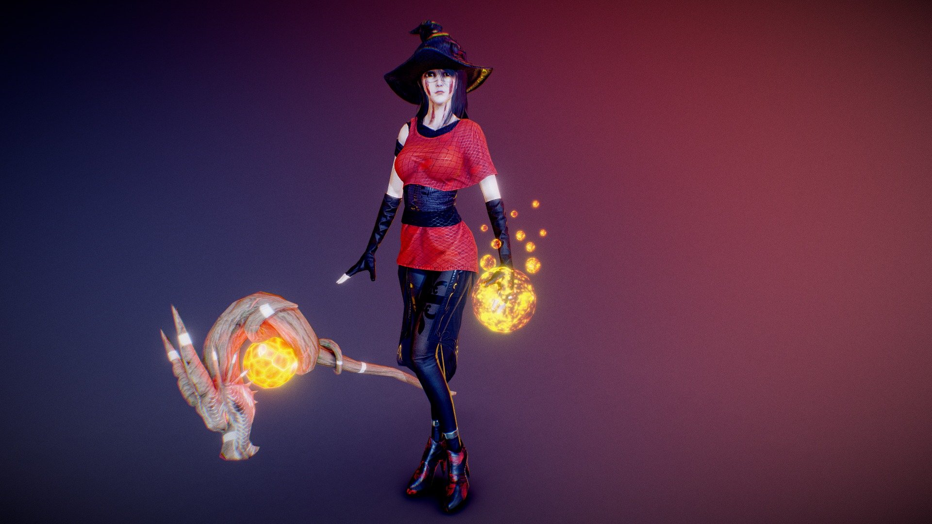 Ghostly witch Download Free 3D model by Paofu (Paofu