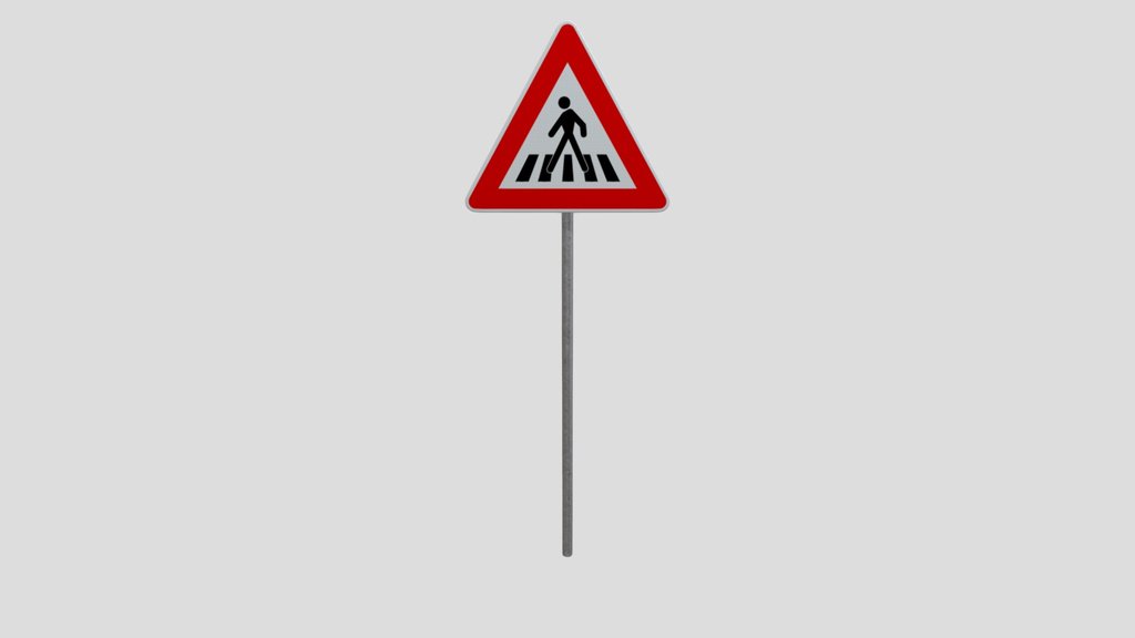 Danger Road Sign Pedestrian Crossing