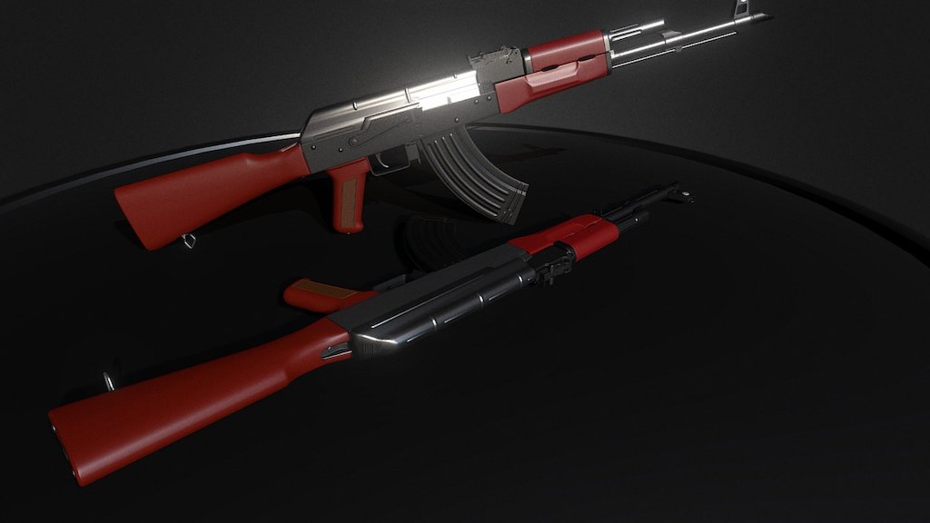 Kalashnikov AKMS Assault Rifle - Download Free 3D Model By Junaid ...