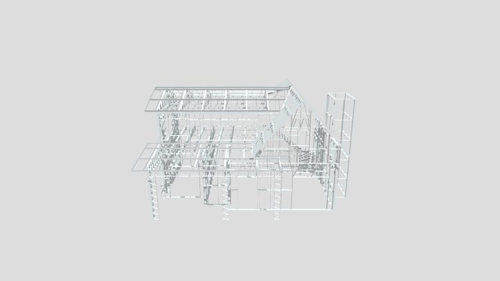 Steel Construction triangle duplex villa 3D Model