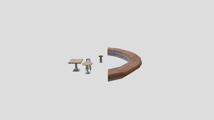 Cafe Furniture 3D Model