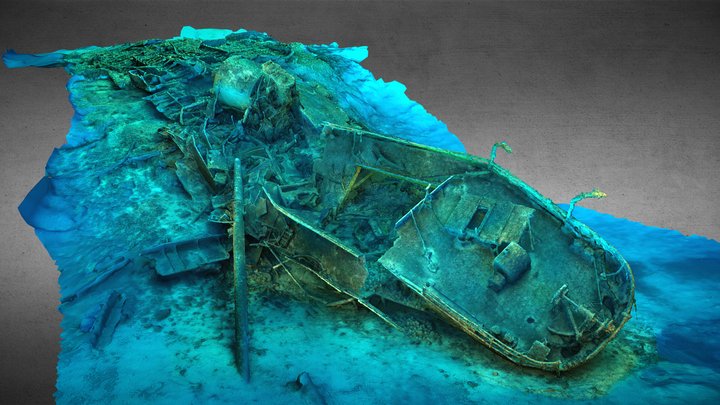 "Teti" wreck - Vis island, Croatia, -34m depth 3D Model