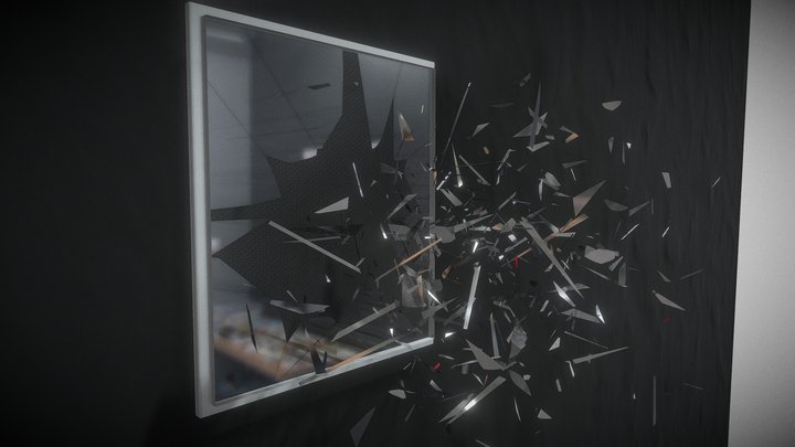 BROKEN MIRROR / GLASS SLOW MOTION 3D Model