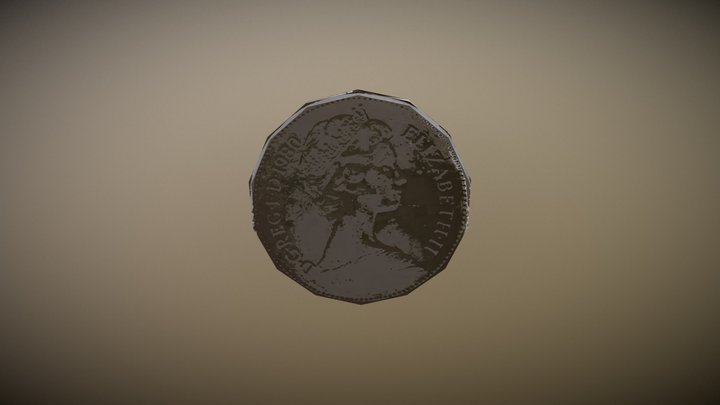 Gritty 5p Coin Render 3D Model