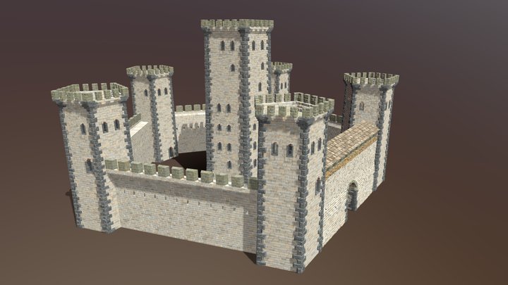 Medieval Pentagon Castle 3D Model